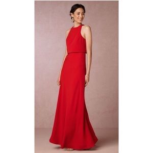 BHLDN x Jill Stuart Iva Crepe Maxi in Apple Red